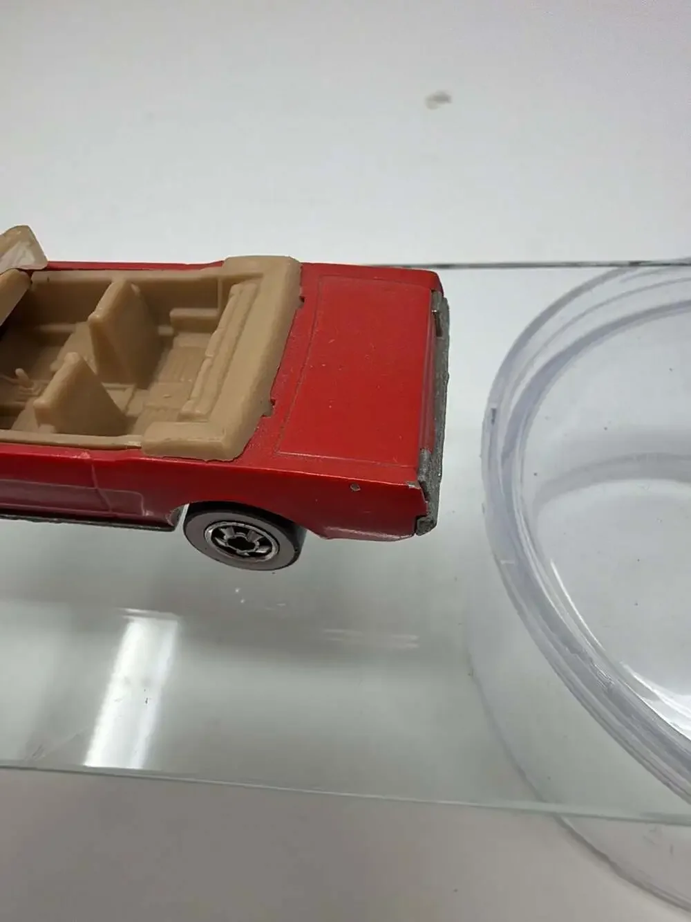 Hot Wheels 1983 Vintage '65 Mustang Convertible Red Diecast Car with Opening Hoo